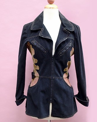 60S BRUSHED COTTON  & SUEDE JACKET